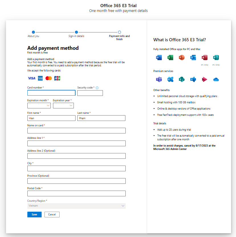 office 365 e3 miễn phí