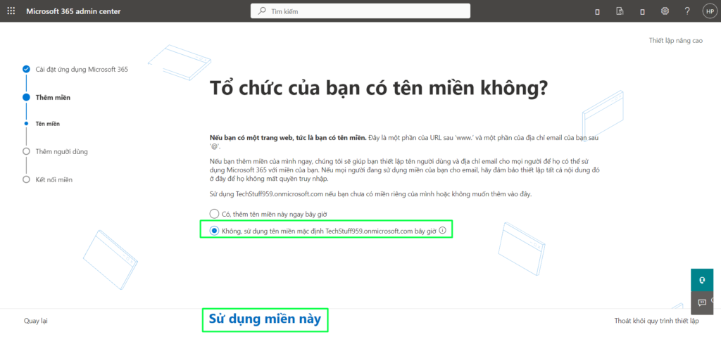 cài đặt M365 admin center miễn phí