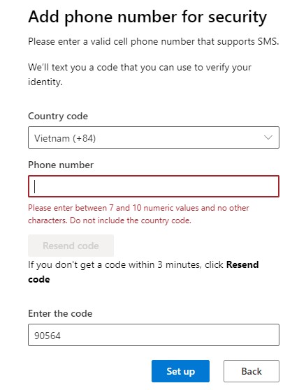 Add phone for security