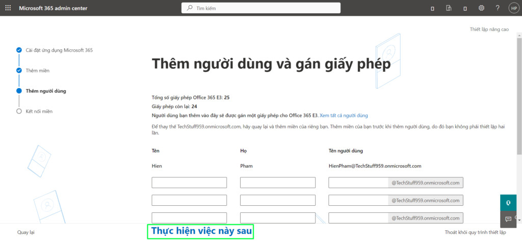 cài đặt M365 admin center miễn phí