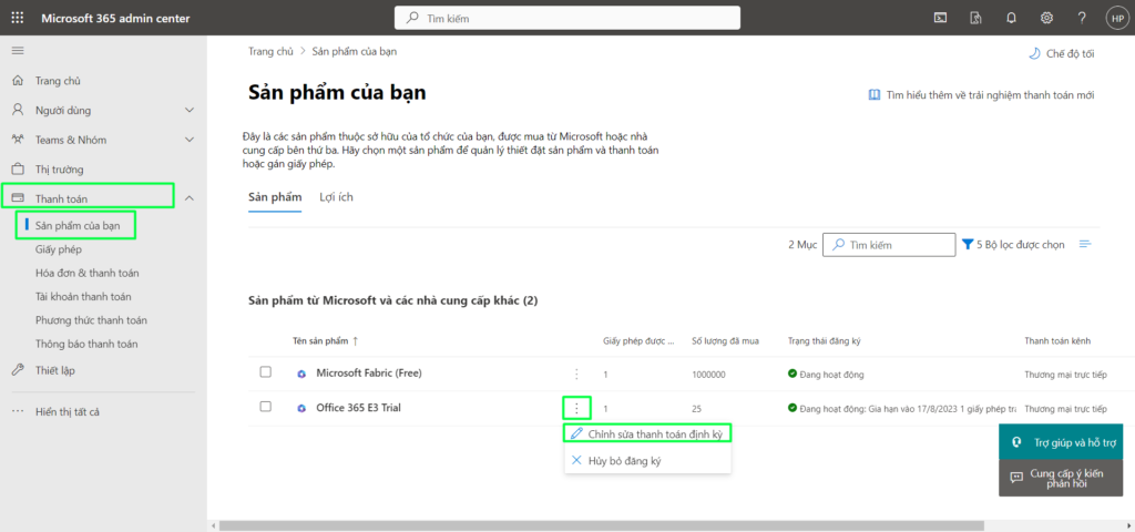 cài đặt M365 admin center miễn phí