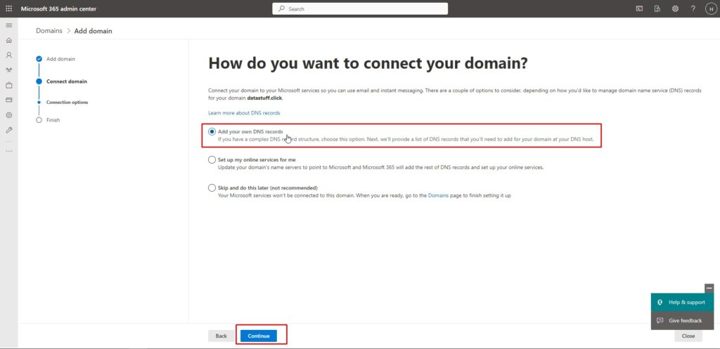 How do you want to connect your domain