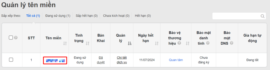 quản lý tên miền