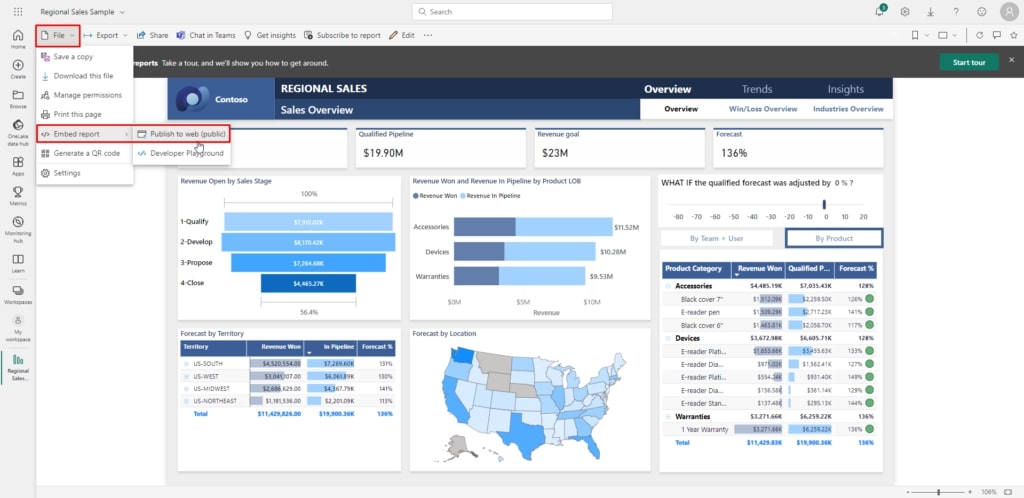 power bi embed report